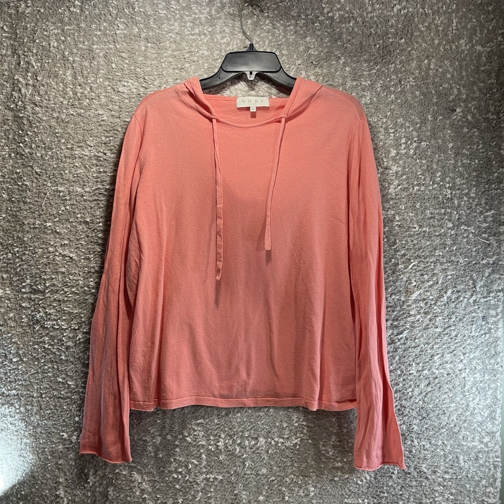 NHBT Long Sleeve Women Hooded Top Lightweight Cotton Medium Casual Preppy